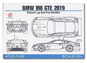 �ۥӡ��ǥ����� HOBBY DESIGN  1/24 BMW M8 GTE 2019 �ǥ��ƥ����륢�å� ���å� ��ư���Ϸ� NUNU ��ǥ� (hd020419)