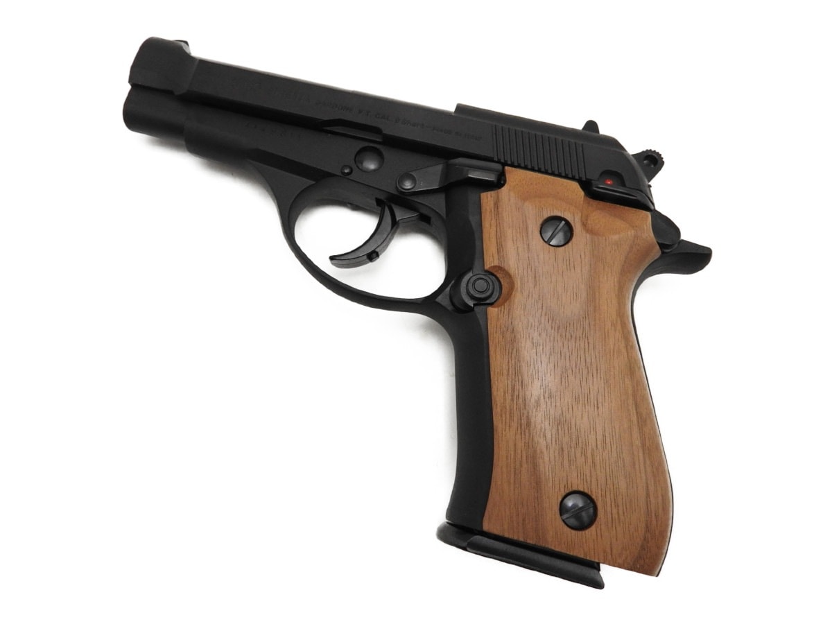 マルシン MARUSHIN  モデルガン ベレッタ M84 ブラック HW ウォールナット 木製グリップ仕様 発火式 ブローバック (4920136015616)T3-1|M|ブランド