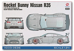 ホビーデザイン HOBBY DESIGN   1/24 ニッサン R35 GT-R ロケット バニー フルディティール キット (hd03-0636)
