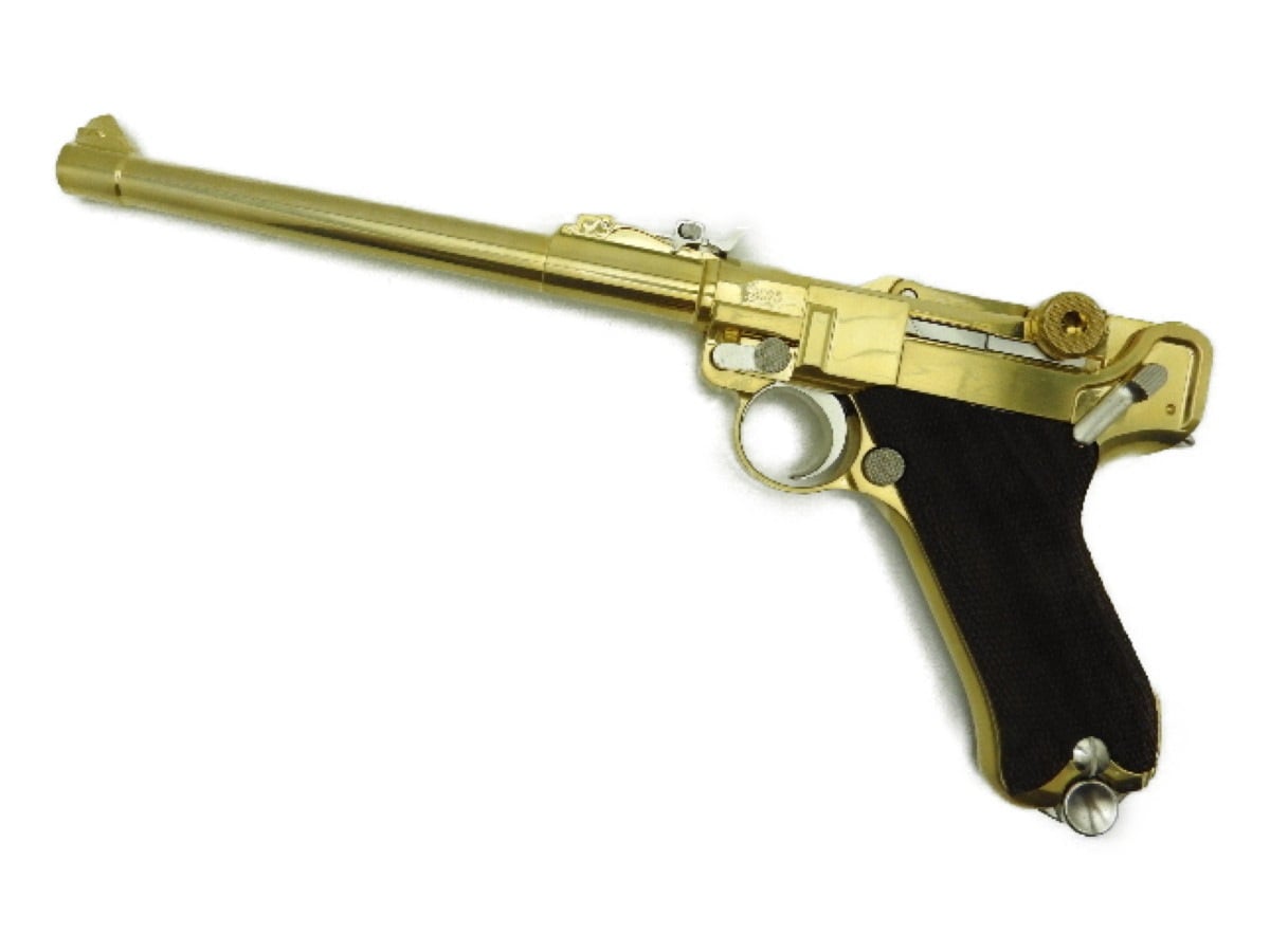 マルシン MARUSHIN  モデルガン ルガー P08 8インチ LANGE LAUF ランゲラウフ チェッカー木製グリップ仕様 金属製モデルガン完成品 ダミーカート仕様 (492013602639