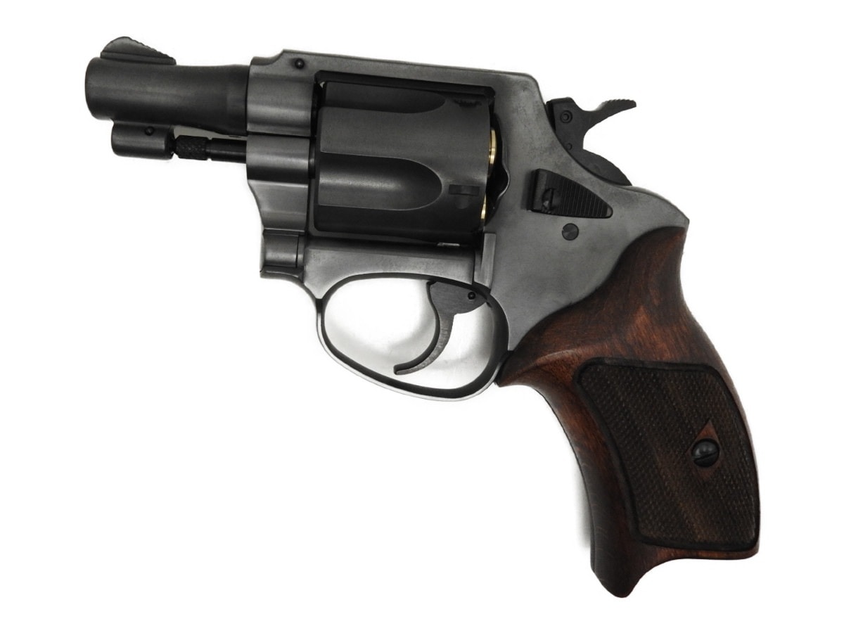 マルシン MARUSHIN  ガスガン ポリスリボルバー 51ミリ銃身 2インチ エクセレントヘビーウェイト ハーフチェッカー 木製グリップ仕様 18歳以上 (4920136064119)R3|M|ブ