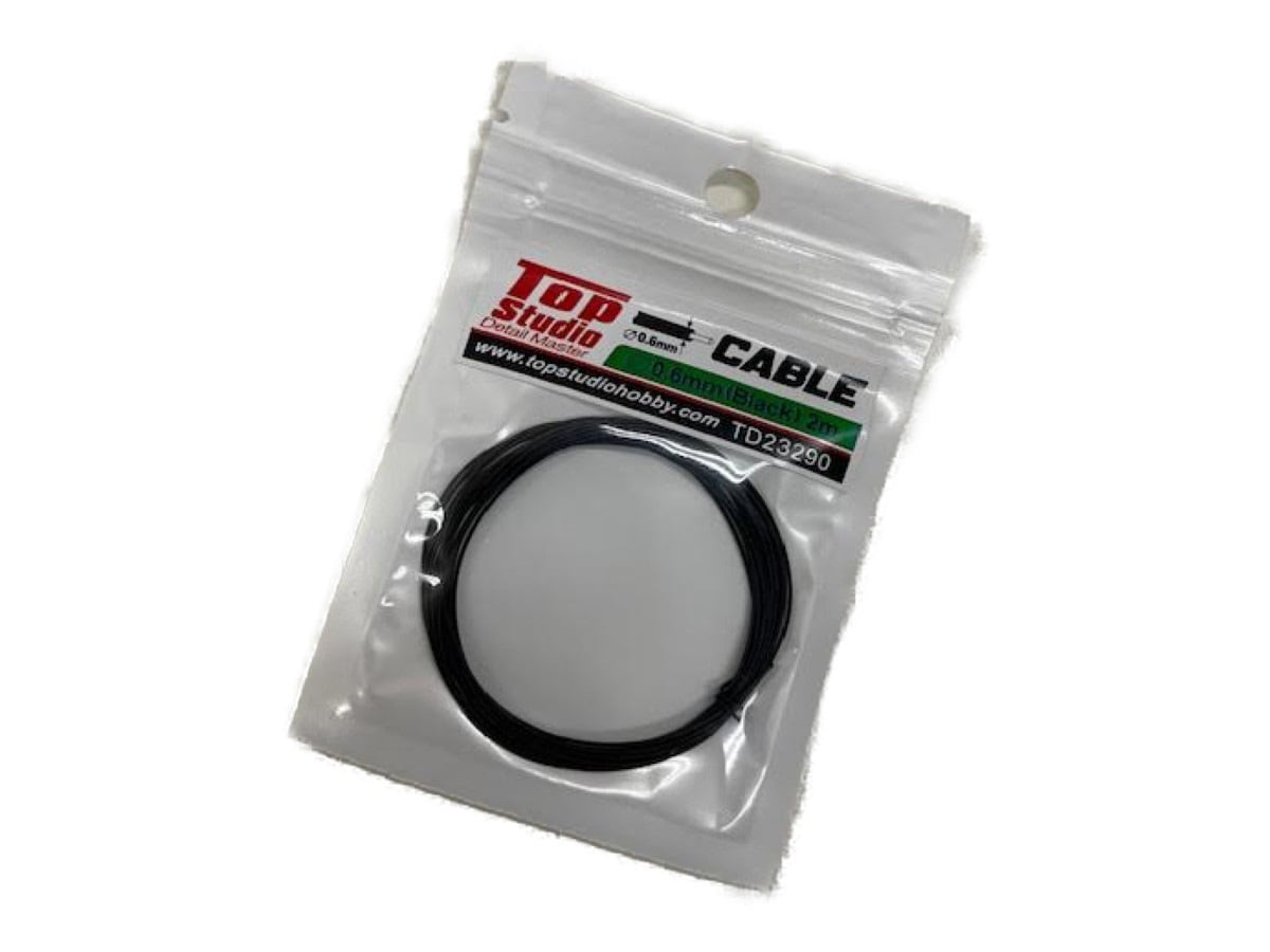 �ȥåץ������� TOP STUDIO  �֥�å������֥� �ǥ��ƥ����륢�å� ���� ������ 0.6mm 2m TD23290 (blackcable)