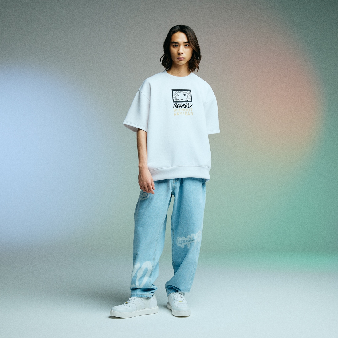 ReZARD  Masato YamaguchiGirl Print Half Sleeve Sweat