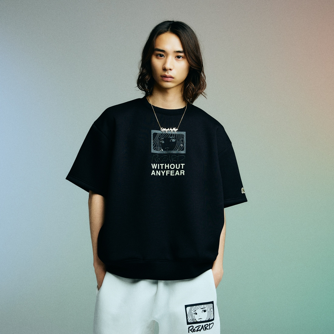 ReZARD  Masato YamaguchiGirl Print Half Sleeve Sweat