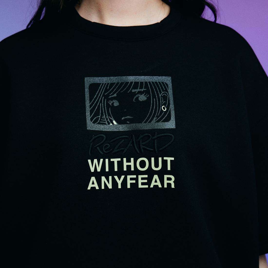 ReZARD  Masato YamaguchiGirl Print Half Sleeve Sweat