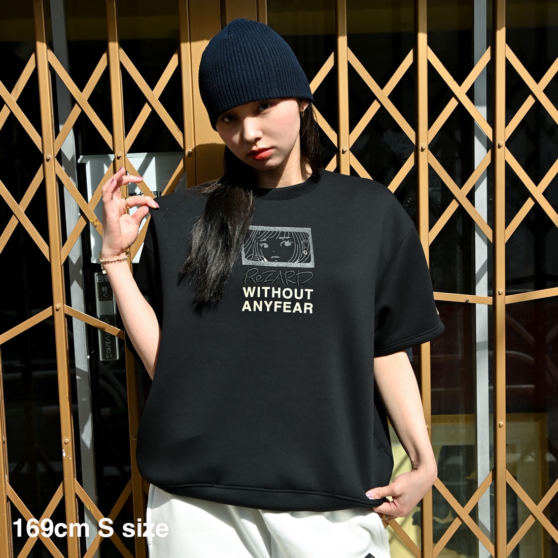 ReZARD  Masato YamaguchiGirl Print Half Sleeve Sweat