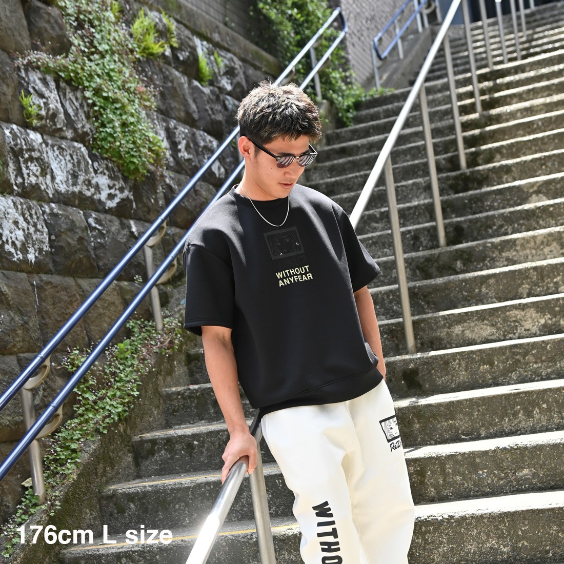 ReZARD  Masato YamaguchiGirl Print Half Sleeve Sweat