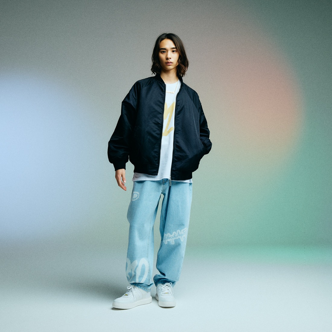 ReZARD  Masato YamaguchiSpray Logo Wide Denim Pants