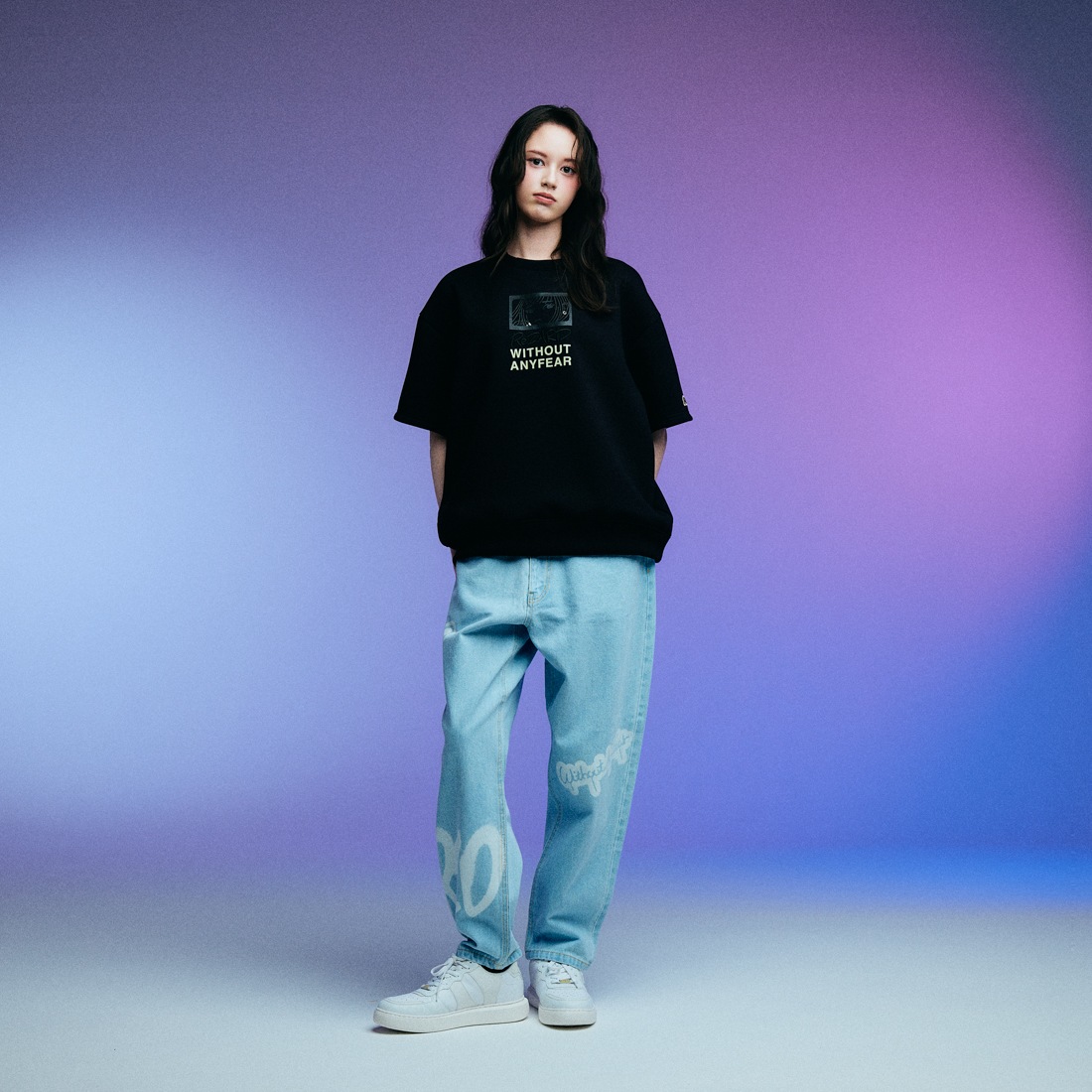 ReZARD  Masato YamaguchiSpray Logo Wide Denim Pants