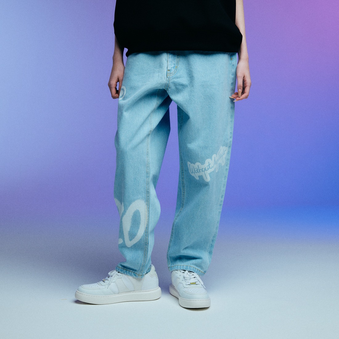 ReZARD  Masato YamaguchiSpray Logo Wide Denim Pants