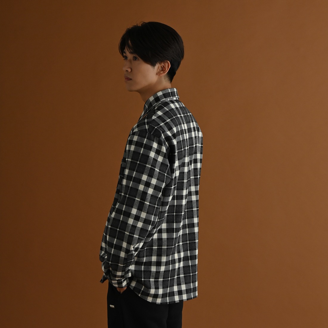 ��ReZARD��Metal Plate Long Sleeve Check Shirt
