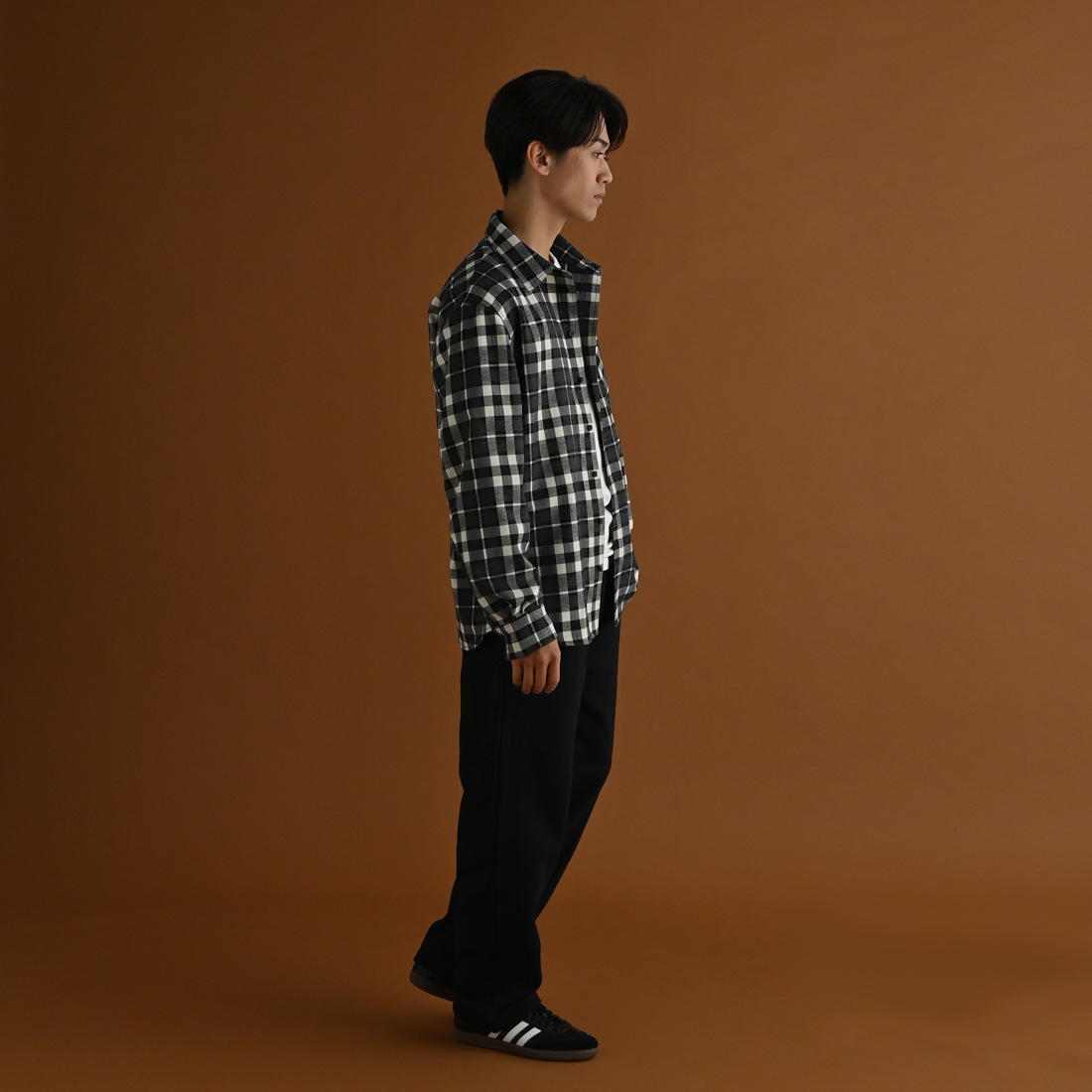��ReZARD��Metal Plate Long Sleeve Check Shirt