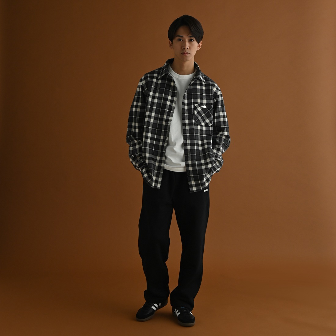 ��ReZARD��Metal Plate Long Sleeve Check Shirt
