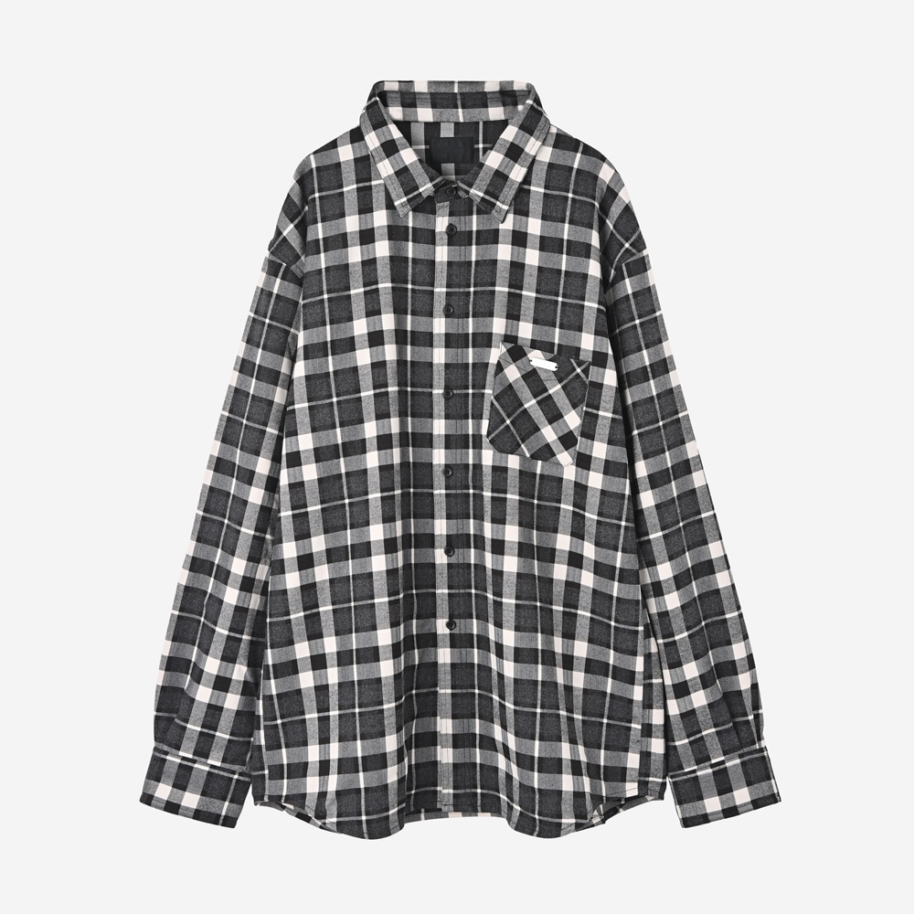 ��ReZARD��Metal Plate Long Sleeve Check Shirt