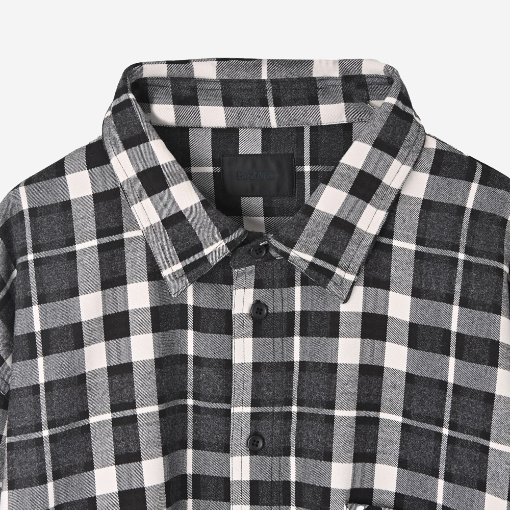 ��ReZARD��Metal Plate Long Sleeve Check Shirt