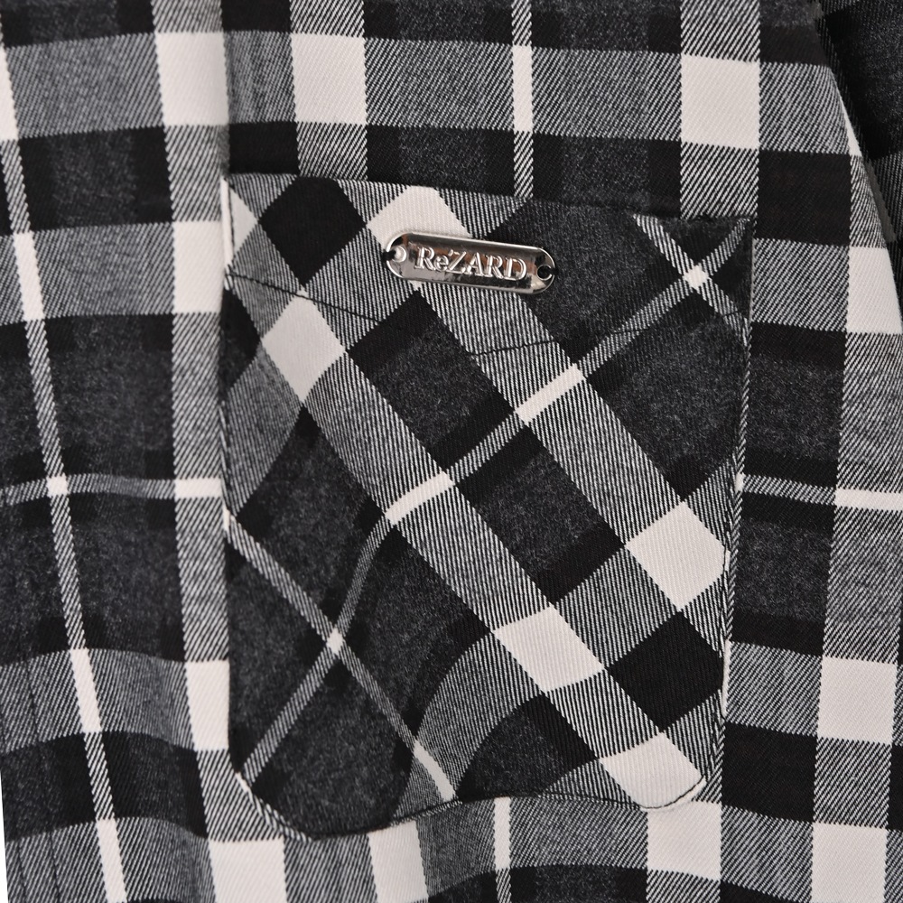 ��ReZARD��Metal Plate Long Sleeve Check Shirt