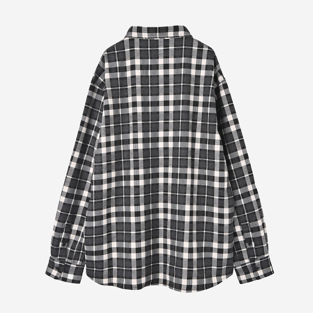 ��ReZARD��Metal Plate Long Sleeve Check Shirt