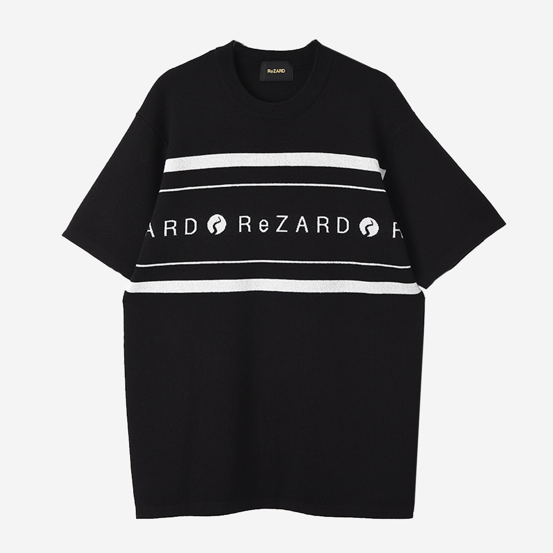 【ReZARD】Short Sleeve Line Knit Sweater