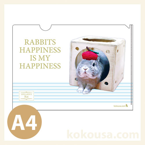 りんごKaiくん Rabbits happiness A4クリアファイル