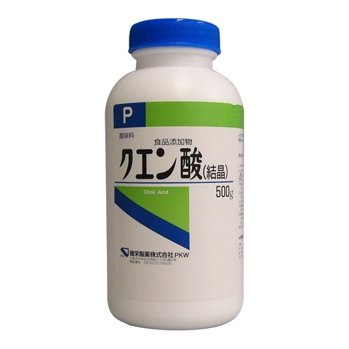 【食品添加物】クエン酸（結晶）　【500g】（健栄製薬）　「(○)店舗取置可」