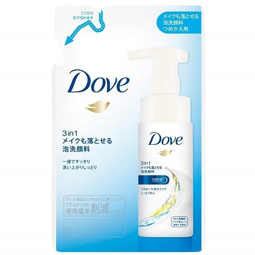 ダヴ　３ｉｎ１メイクも落とせる泡洗顔料　つめかえ用　【１２０ｍｌ】(ユニリーバ)