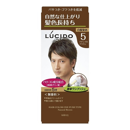 ルシード　ワンプッシュケアカラー　ナチュラルブラウン　(医薬部外品) 【1剤50ｇ・2剤50ｇ】(マンダム)　