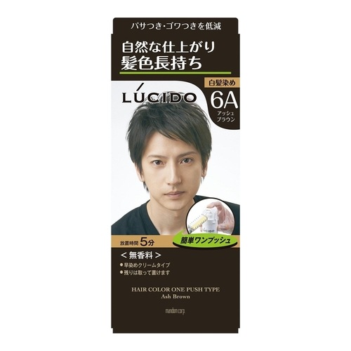 ルシード　ワンプッシュケアカラー　アッシュブラウン　(医薬部外品) 【1剤50g、2剤50g 】(マンダム)　