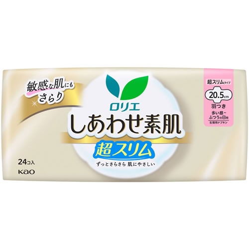 ロリエ　しあわせ素肌　超スリム　ふつうの日用　羽つき　【24コ入】(花王)　