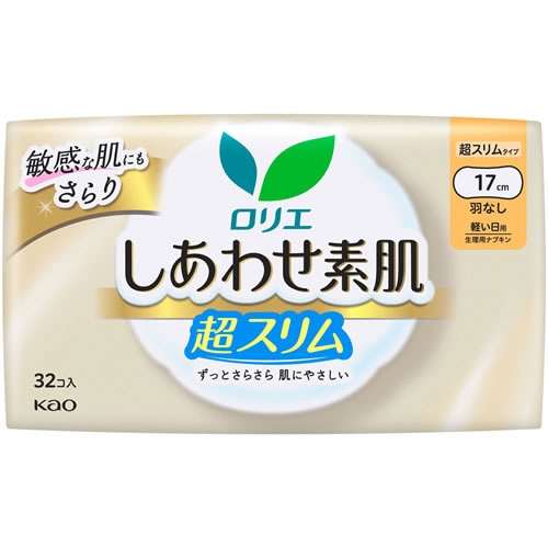 ロリエ　しあわせ素肌　超スリム　軽い日用　羽なし　【32個】(花王)　