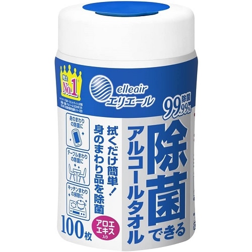 エリエール　除菌できるアルコールタオル本体【１００枚】（大王製紙）　