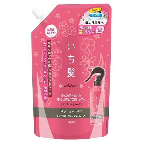いち髪 髪&地肌うるおう寝ぐせ直し和草シャワー 詰替用 【375ml】(クラシエホームプロダクツ)