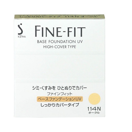 ソフィーナ　ファインフィット　ベースファンデーションＵＶしっかりカバータイプ１１４（オークル系）　【10g】(花王)　「(×)店舗取置不可」