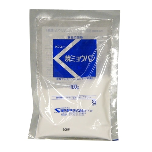 【食品添加物】焼ミョウバン　【100g】（健栄製薬）　「(○)店舗取置可」