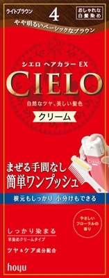 シエロ　ヘアカラーＥＸクリーム　４　ライトブラウン　【40g＋40g】(ホーユー)　「(○)店舗取置可」