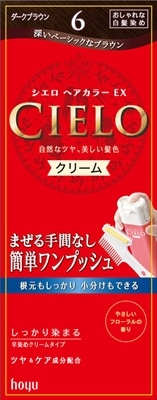 【得ダ値ＧＯＧＯ】シエロ　ヘアカラーＥＸクリーム　６　ダークブラウン　【40g+40g】(ホーユー)
