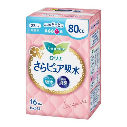 ロリエ　さらピュア　ふんわりタイプ　８０ｃｃ　吸水ナプキン　【16枚】(花王)　「(○)店舗取置可」