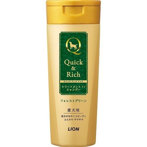 クイック＆リッチ　トリートメントインシャンプー　犬用フォレストグリーン　【２００ｍＬ】　