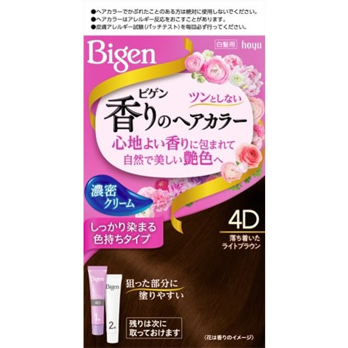 ビゲン　香りのヘアカラー　クリーム　４Ｄ　落ち着いたライトブラウン　【８０ｇ】(ホーユー)　
