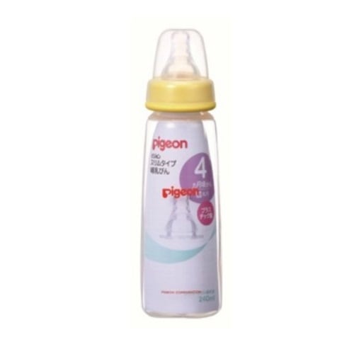 スリムタイプ哺乳びん　プラスチック製（シリコーンゴム製乳首　１個入）【２４０ｍｌ】（ピジョン）　