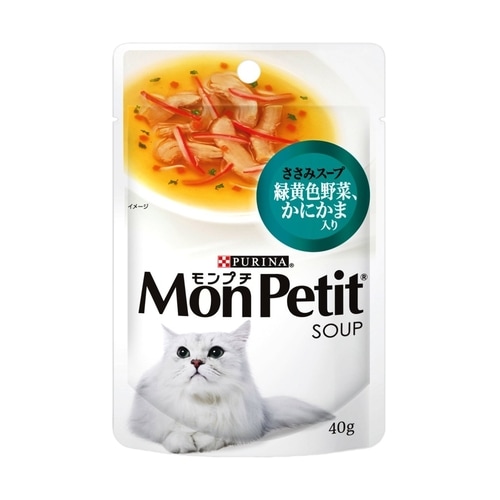 モンプチ　ささみスープ　緑黄色野菜、かにかま入り　【40ｇ】(ネスレ日本)　「(○)店舗取置可」