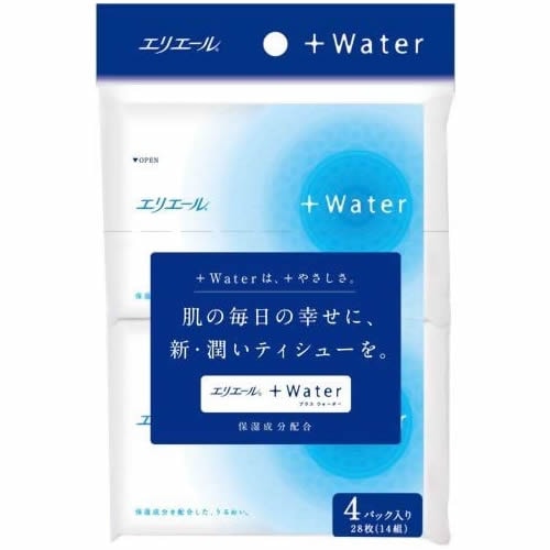 エリエール＋Ｗａｔｅｒ（ポケット）　【１４組×４個】（大王製紙）　