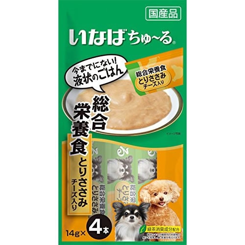 犬用ちゅ～る　総合栄養食　とりささみチーズ入り　【14g×4本入】(いなばペットフード)　「(○)店舗取置可」