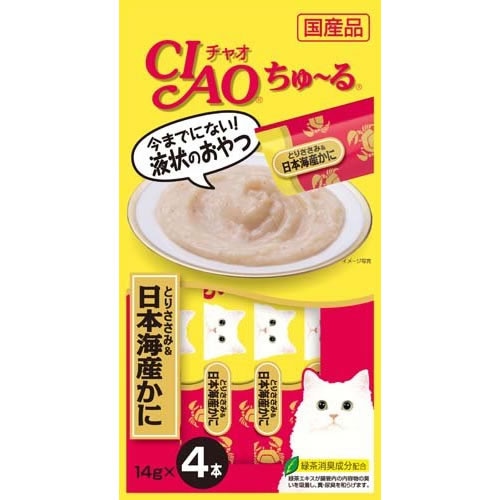 チャオ　ちゅーる　とりささみ＆日本海産かに　【14g×4本入】(いなばペットフード)　