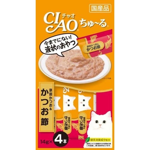 チャオ　ちゅーる　宗田かつお＆かつお節　【14g×4本入】(いなばペットフード)　