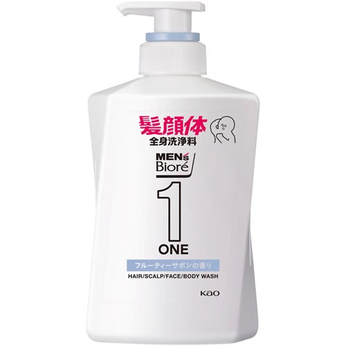 メンズビオレＯＮＥ　オールインワン全身洗浄料　清潔感のあるフルーティーサボンの香り　本体　【480ml】(花王)