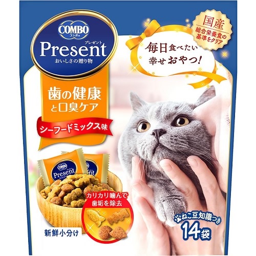 コンボプレゼント　キャット　おやつ　歯の健康と口臭ケア　【14袋入】(日本ペットフード)　「(○)店舗取置可」