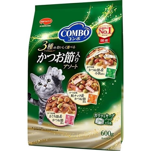 コンボキャット　ドライ　かつお節入りアソート　【600g】(日本ペットフード)　「(×)店舗取置不可」