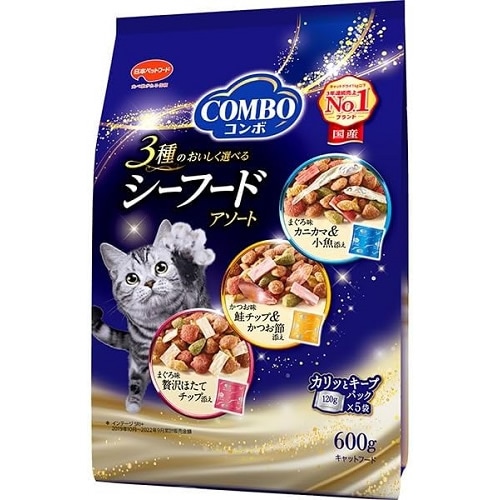 コンボキャット　ドライ　シーフードアソート　【600g】(日本ペットフード)　「(×)店舗取置不可」
