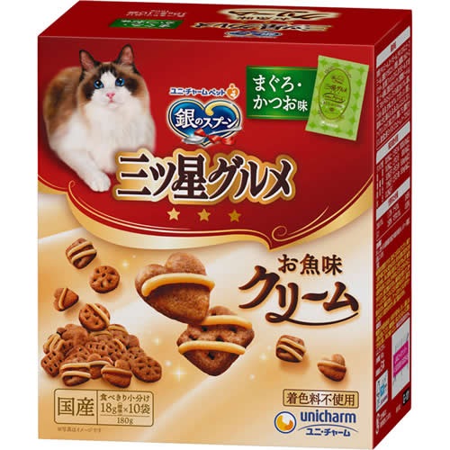 銀のスプーン　三ツ星グルメ　お魚味クリーム　まぐろ・かつお味　【180g】(ユニ・チャーム)　「(×)店舗取置不可」