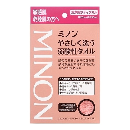 ミノンやさしく洗う弱酸性タオル　【1P】（第一三共ヘルスケア）